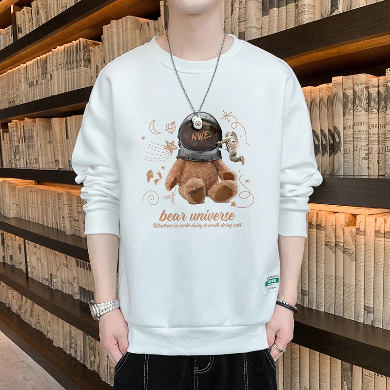 Men's Clothing Commuter Versatile 2023 Autumn and Winter New Round Neck Long Sleeve Simplicity Print Fashion Casual Pullover