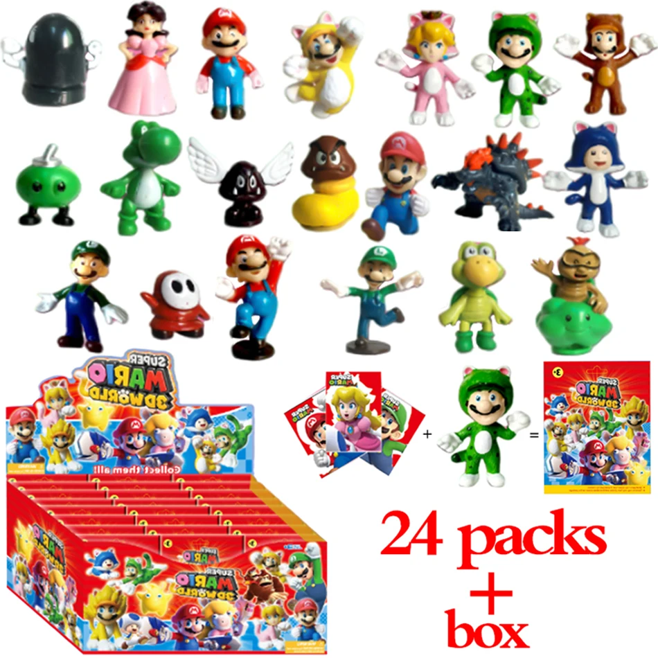 

Anime Super Mario Bros Peach Pauline Blind Box 24pcs Set Figure Cartoon Model Desktop Ornament Children Gift Random Gifts Hot