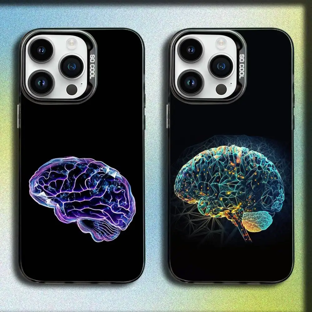 

Brain Art Phone Case For iPhone 17,16,15,14,13,12,11,Pro,Max,Plus,E,SE4,Air,Mini Black IMD Box