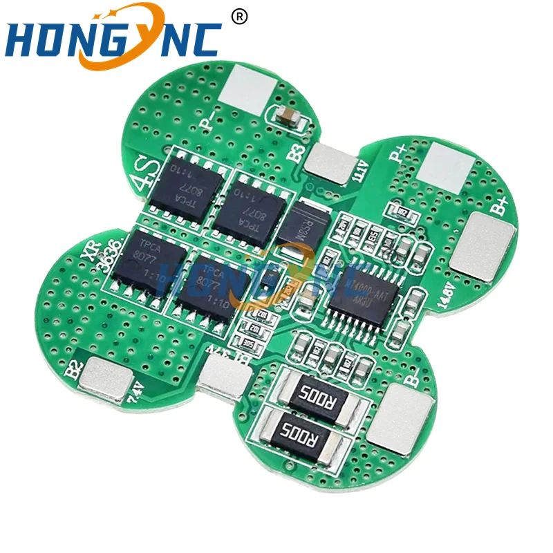 BMS 4S 15A 14.8V 18650 Li-ion Lithium Battery Charge Board Plum Shape Common Port Overcurrent Protection For Electric Tools