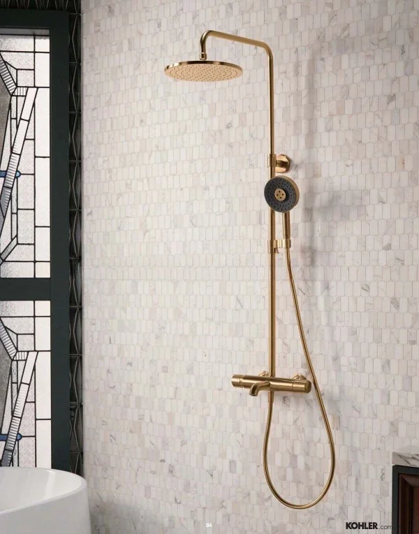 

Thermostatic dual shower column