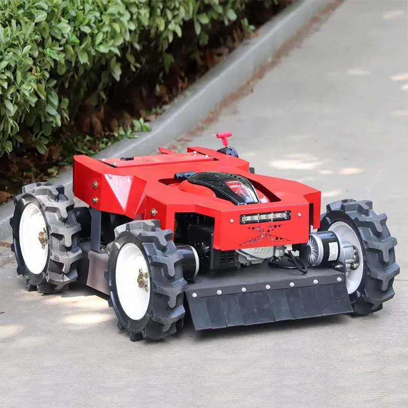 

[2026] Free Delivery All-terrain Remote Control Lawn Mower With Engine, 500mm Wheels, Remote Control Agricultural Lawn Mow
