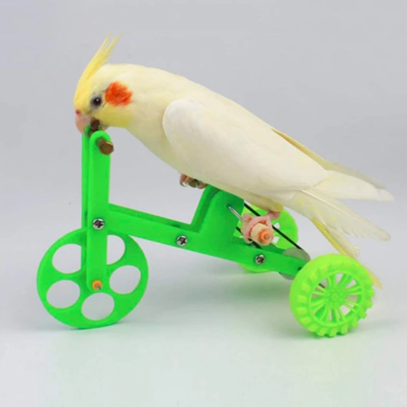 Funny Parrot Bike Toy Birds Training Plaything Supplies Educational Interactive Props for Parakeet Cockatiel Conure Lovebird