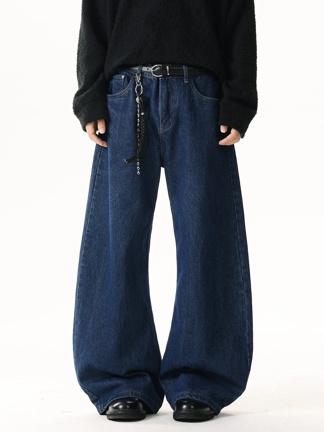 

American Sle Streetwear Men's Jeans High Waist Wide Leg Pants Fall Season Long Trousers Cleanfit Trendy Brand Knife