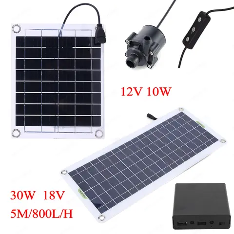 12V 10W Solar Panel Water Pump Garden Decoration Mini Solar Panel Fountain with Adjustment Switch Solar Panel Pump Kits for Pond