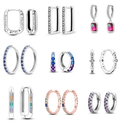 2025 New S925 Sterling Silver Earrings with Colorful Atmosphere Earrings Suitable for Women's Birthday Gifts as Boutique Jewelry