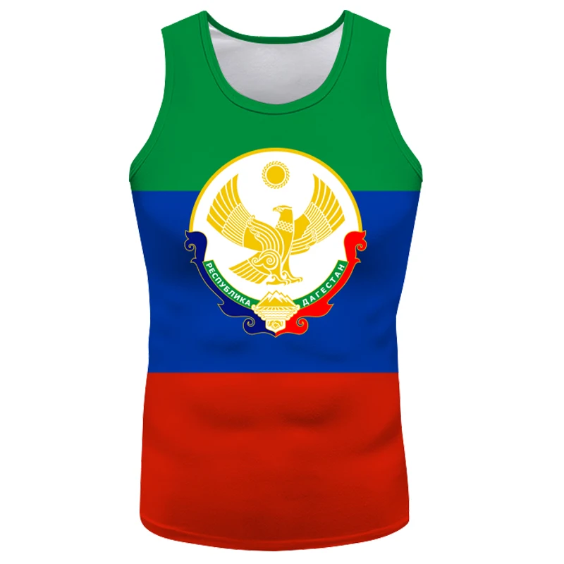 Dagestan  Vest Free Custom Made Makhachkala Tank Top Print Flag Diy Russian Russia Rossiya Kizlyar Khasavyurt Sleeveless T-shirt