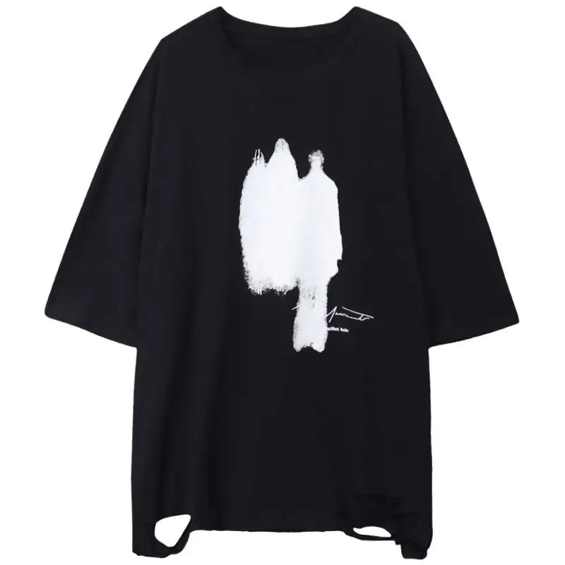 Summer New Oversized T Shirt Tops Round Neck Short Sleeve Printing Versatile Pullovers Trend Korean Fashion Women Clothing