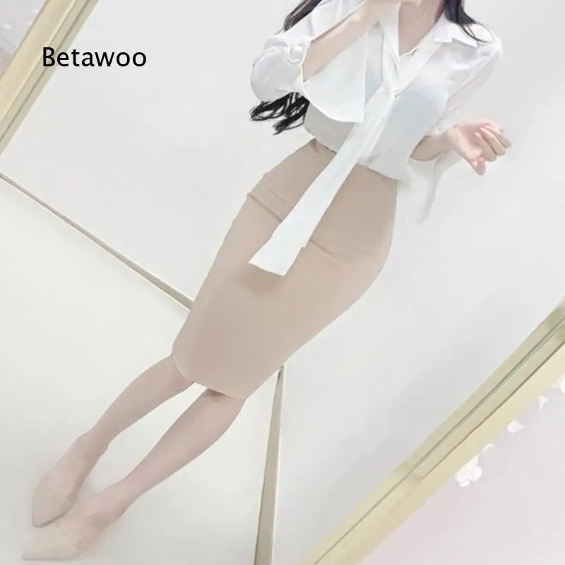 Womens High Waist Midi Pencil Skirt With Inner Lining Back Slit Design Slimming Bodycon Bottom Elegant Sexy Skirt For Dating Pa