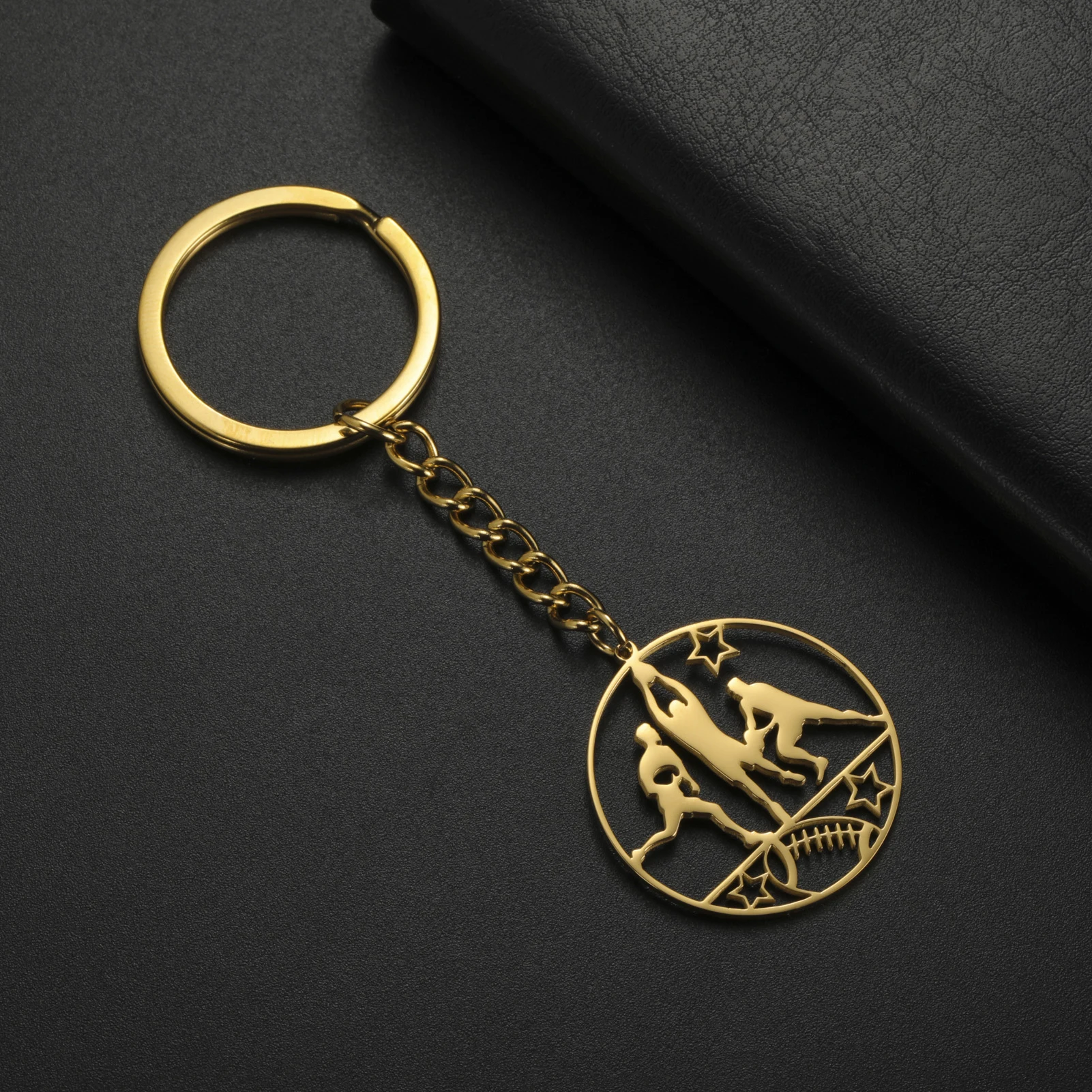 COOLTIME Sporte reignis Schwimmen Basketball Anhänger Schlüssel bund Edelstahl Sportler Schlüssel ring Auto Schlüssel bund Sport liebhaber Schmuck – Detail 12