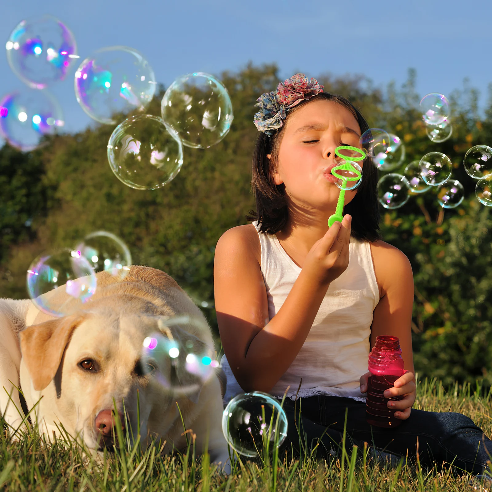Funny Blowing Bubble Tool Jumbo Giant Blowing Bubble Tool Trumpet Shaped Bubble Maker with Tray Summer Party Favors Outdoor Toys