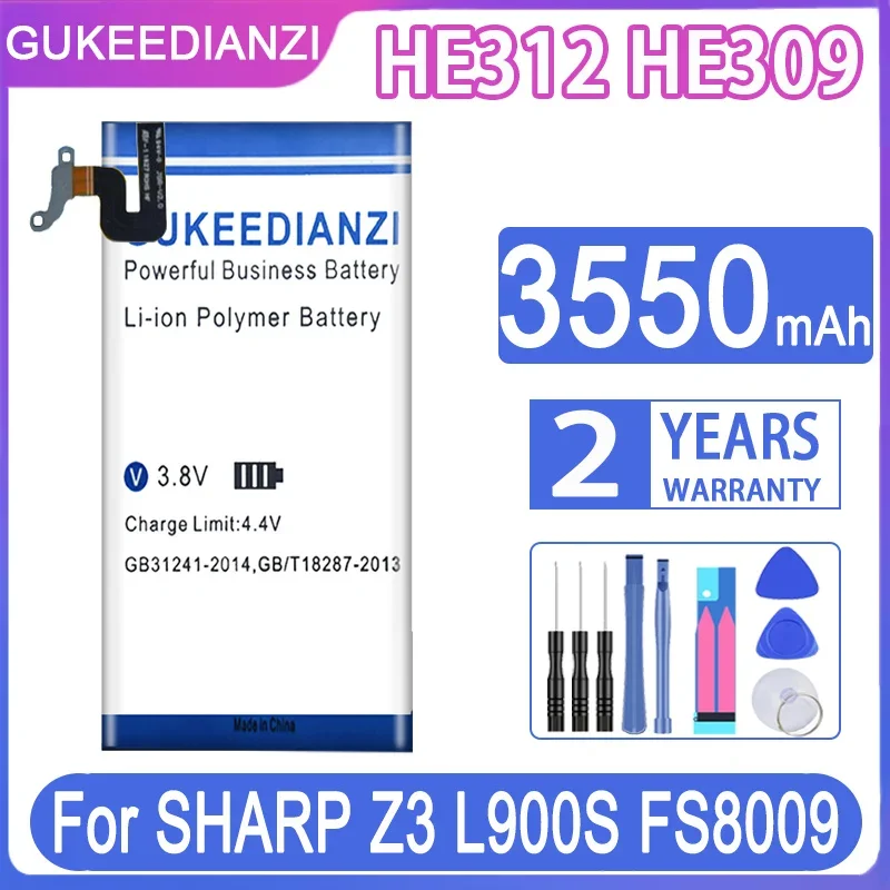 

GUKEEDIANZI Replacement Battery HE312 HE309 3550mAh For SHARP Z3 L900S FS8009