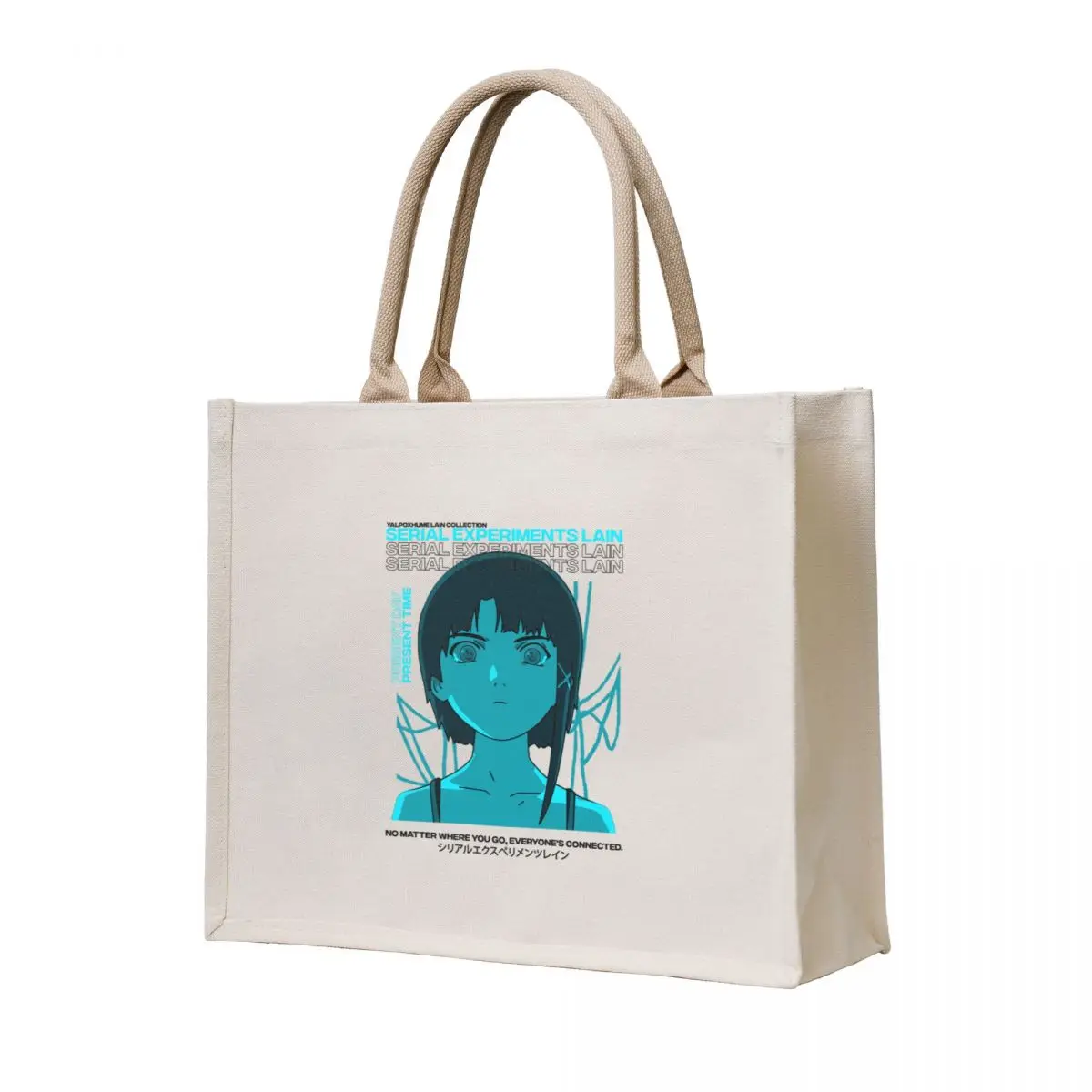 

Serial Experiments Lain Aesthetic Retro Tote Bag tote bag woman Canvas Shopper bag Cloth bags
