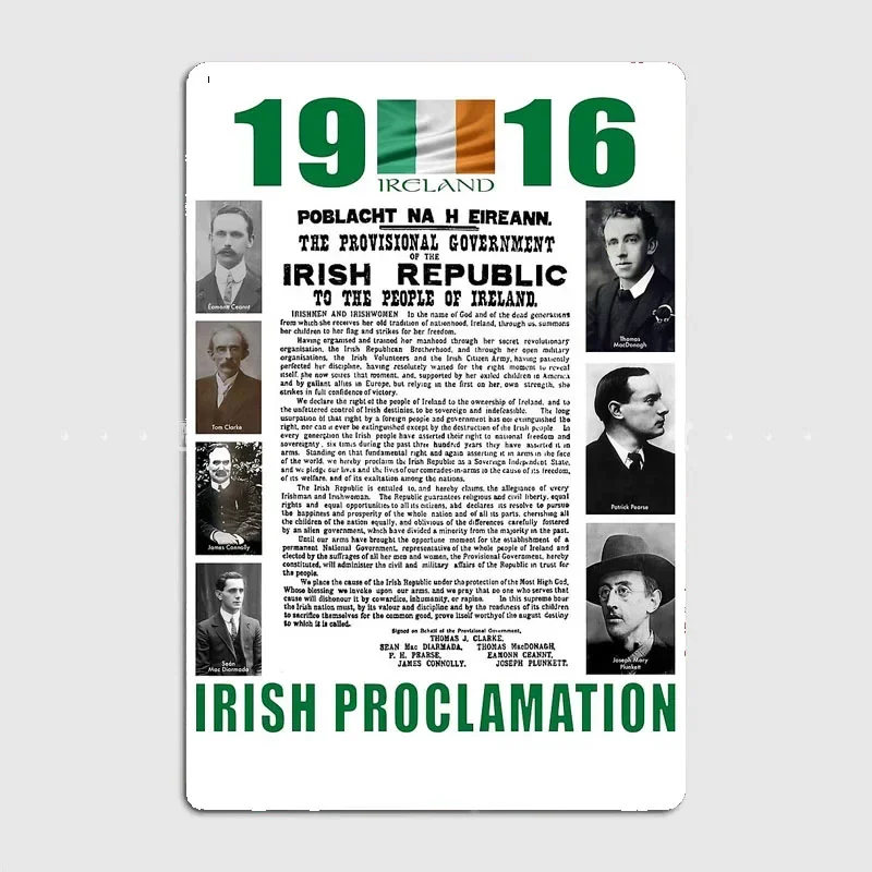 

Irish Proclamation Of Independence Metal Garage Decoration Living Room Cinema Living Room Custom Tin Sign Poster Home DecorRoom