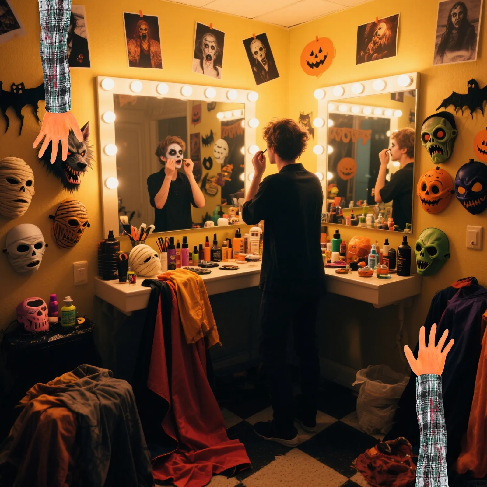 

2Pcs Horror Props Realistic Fake Bloody Hands Mutilated Body Parts for Halloween Party Photo Props Haunted House Decor Creepy