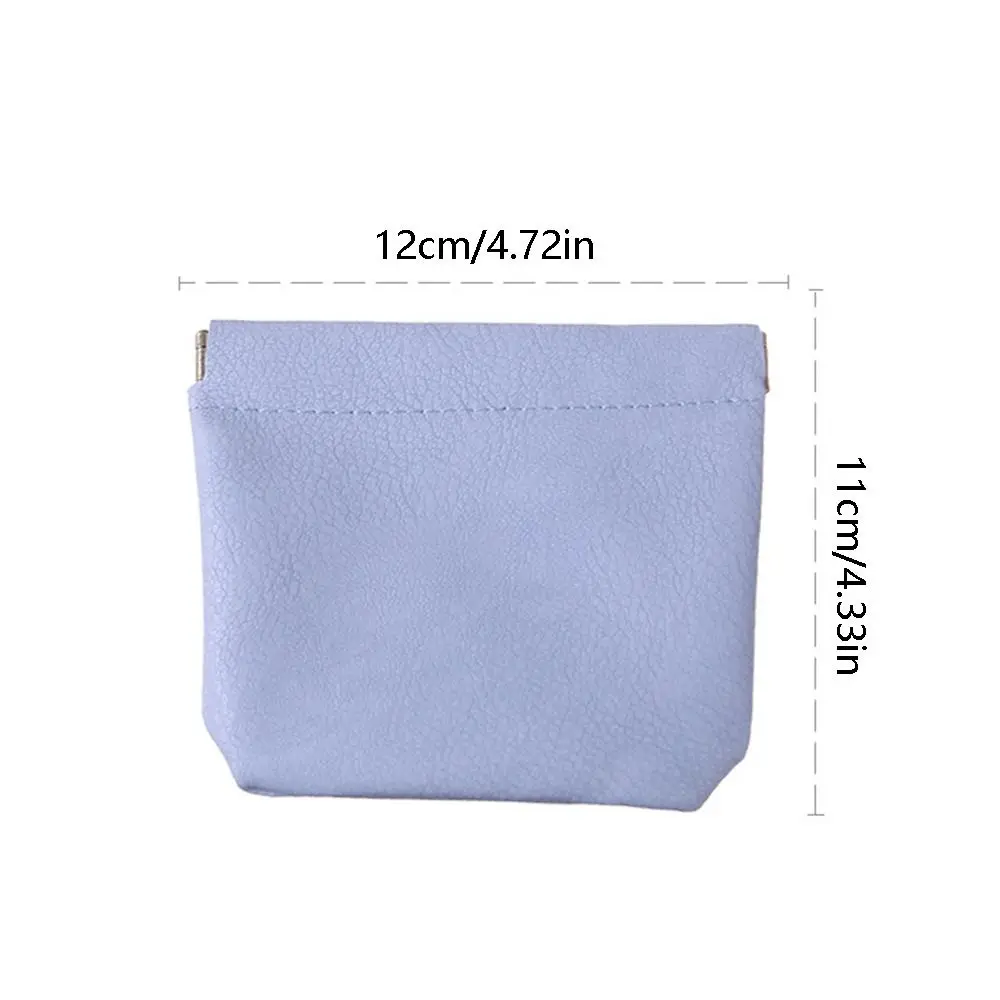 Effen Kleur Pu Blad Lente Tas Munt Portemonnee Make-Up Tas Zelfsluitende Opbergtas Kleine Item Zakjes Pu Textuur Buiten