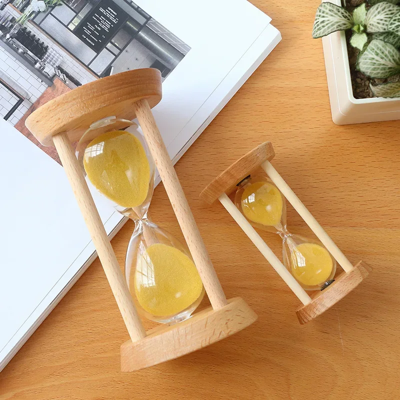 Wooden Hourglass Timing Living Room Desktop Ornaments Children's Timing Sand Timer Hourglass Timer 3/5/10/15/30 Minutes