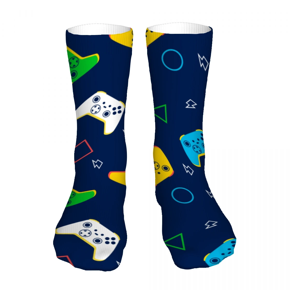 Game Controller Pattern Mens Womens Funny Crew Socks Cool 3D Printed Design Socks Fashion Comfortable Basketball Socks