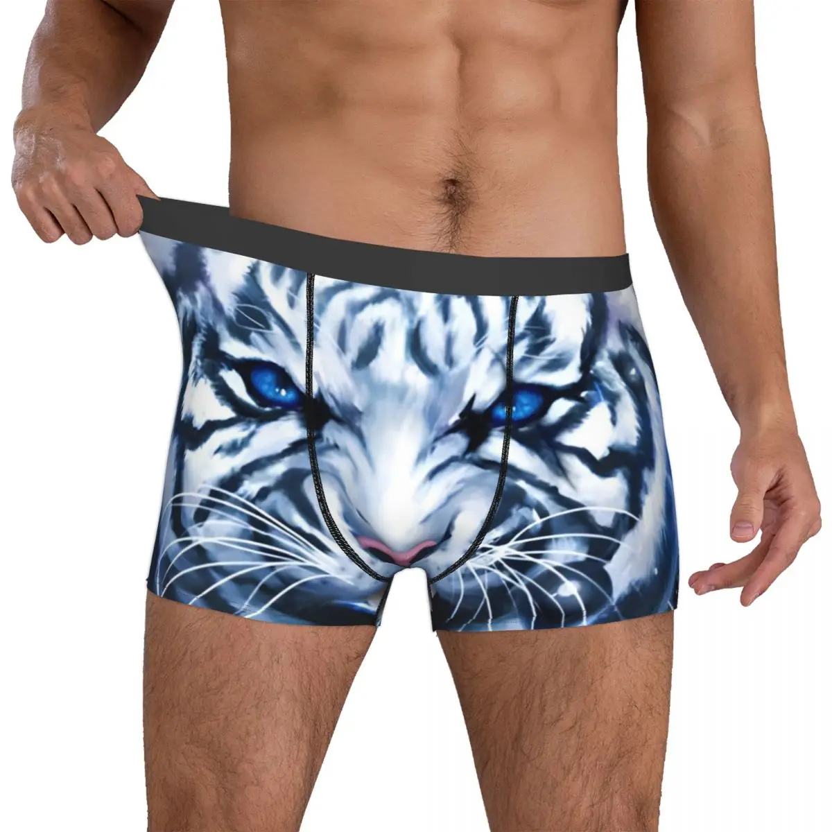 Calzoncillos Bóxer Space Tiger para hombre, ropa interior Sexy de alta calidad, muy transpirable, ideal para regalo