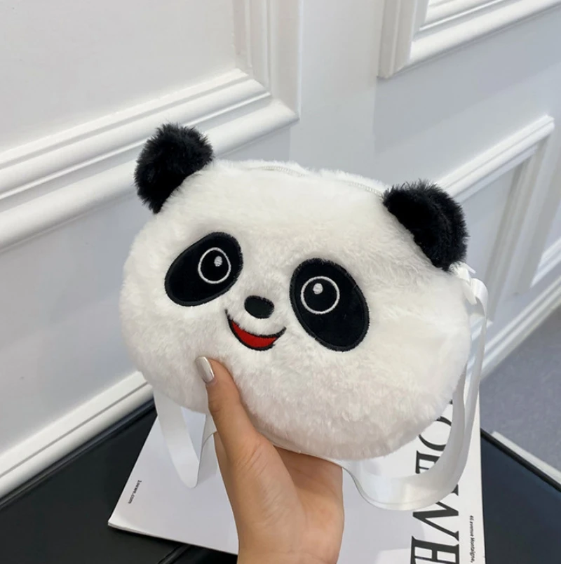 Personalized Cute Cartoon Plush Giant Panda Crossbody Bag Customized Embroidered Name One Shoulder Bag Doll Backpack Girl Gift