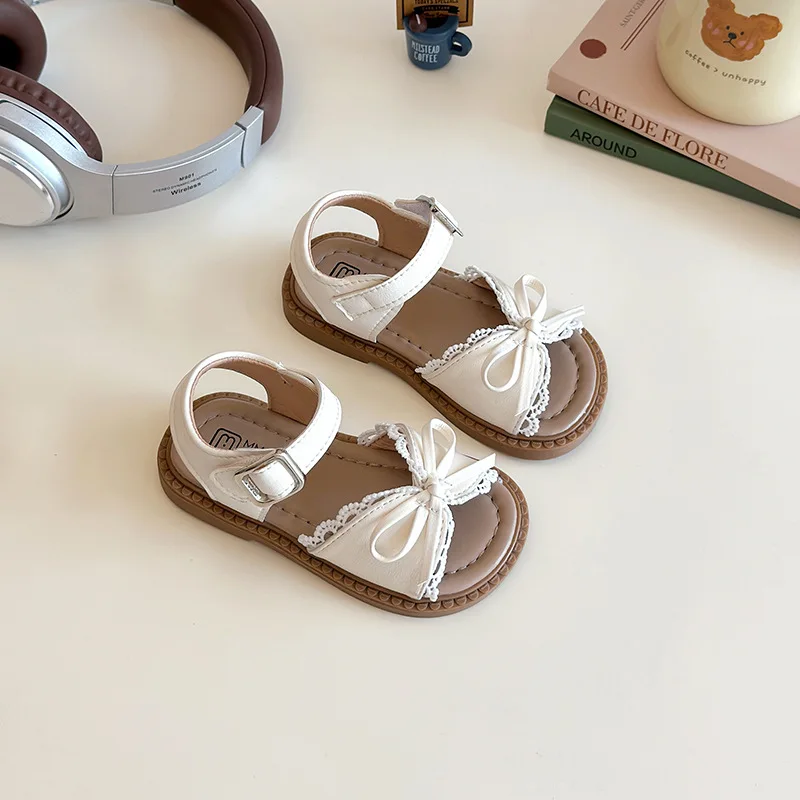 

Summer Sandals New Fashion Cute Girl Boot Lace Anti Slip Flat Kid Shoes Sweet Exquisite Soft Beach Princess Shoes Босоножки