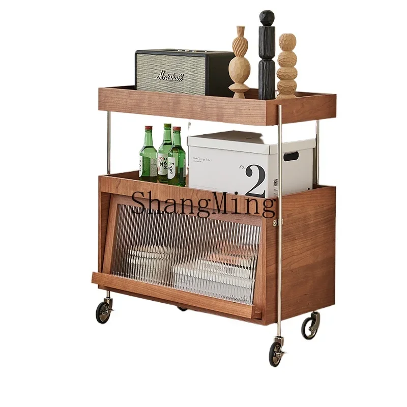 ZZJ high-value snack cart large storage function cabinet home living room multi-purpose magazine rack medieval storage table