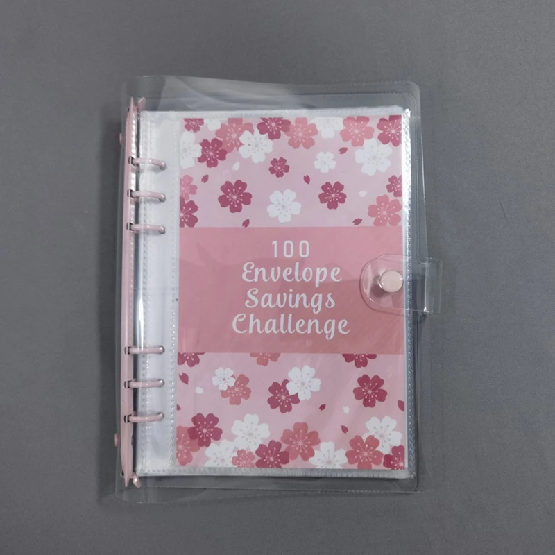 100 Day Savings Binder For Save Money For Budget Planning With Cash Envelopes Red