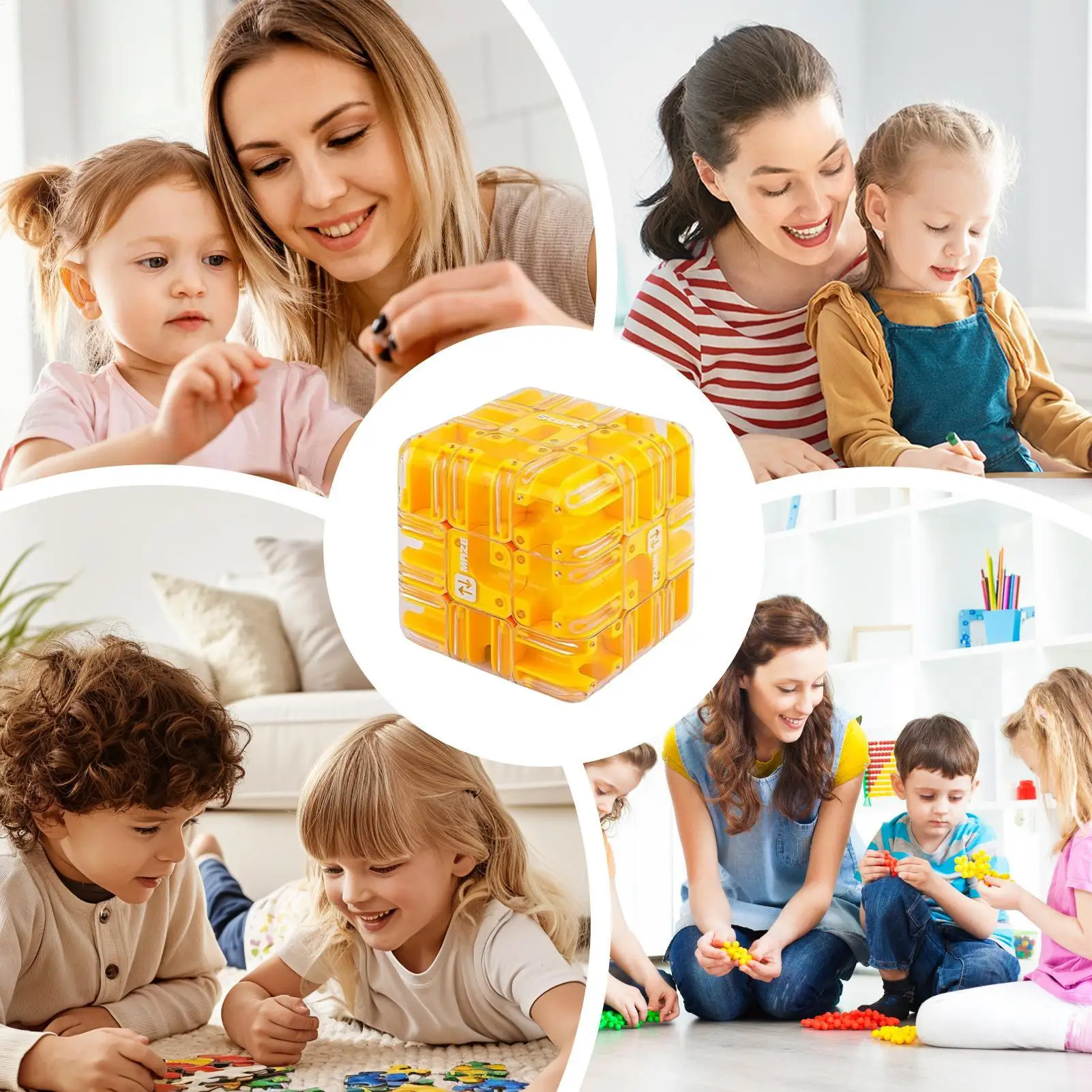 Maze Toy Interactive 3D Mind Teaser Maze Cube for Classroom Party Birthday School Waiting Room Family Gathering Social Event