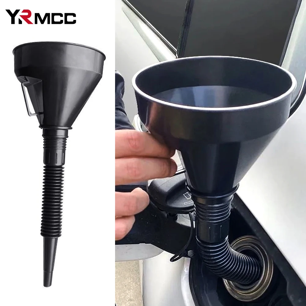 2-In-1 Refueling Funnel with Strainer Car Repair Filling Tool Refuel Gasoline Engine Oil Funnel for Car Motorcycle Accessories