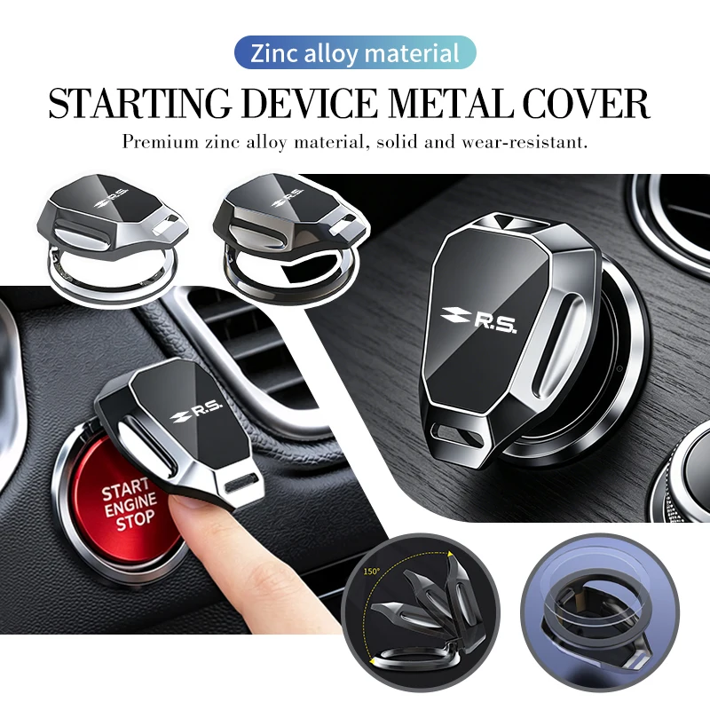 Car One Key Start Button Cap Protective Interior Accessories For Renault Arkana Captur Twingo Talisman RS Line Logan Duster