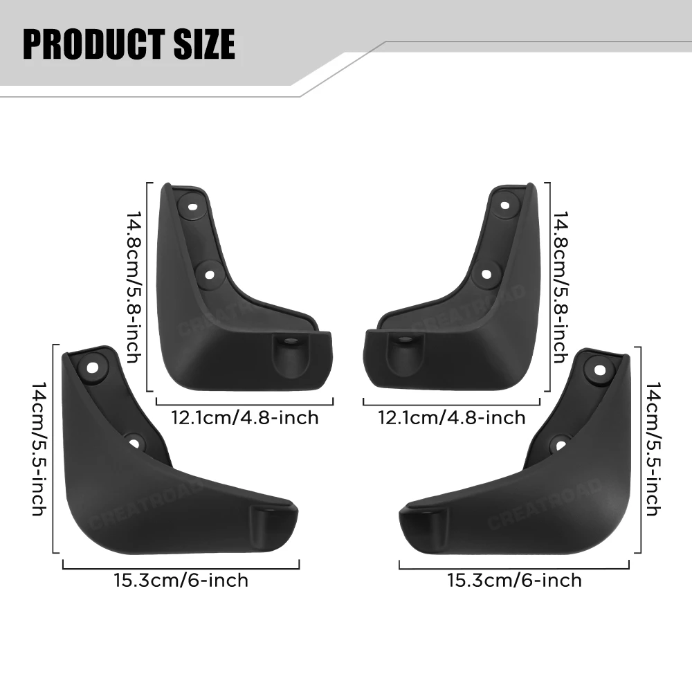 Custom Fit 4PCS Mud Flaps for Kia Picanto 2011 2012 2013 2014 2015 2016 2017 2018 No Drilling Splash Guards Fender Accessories