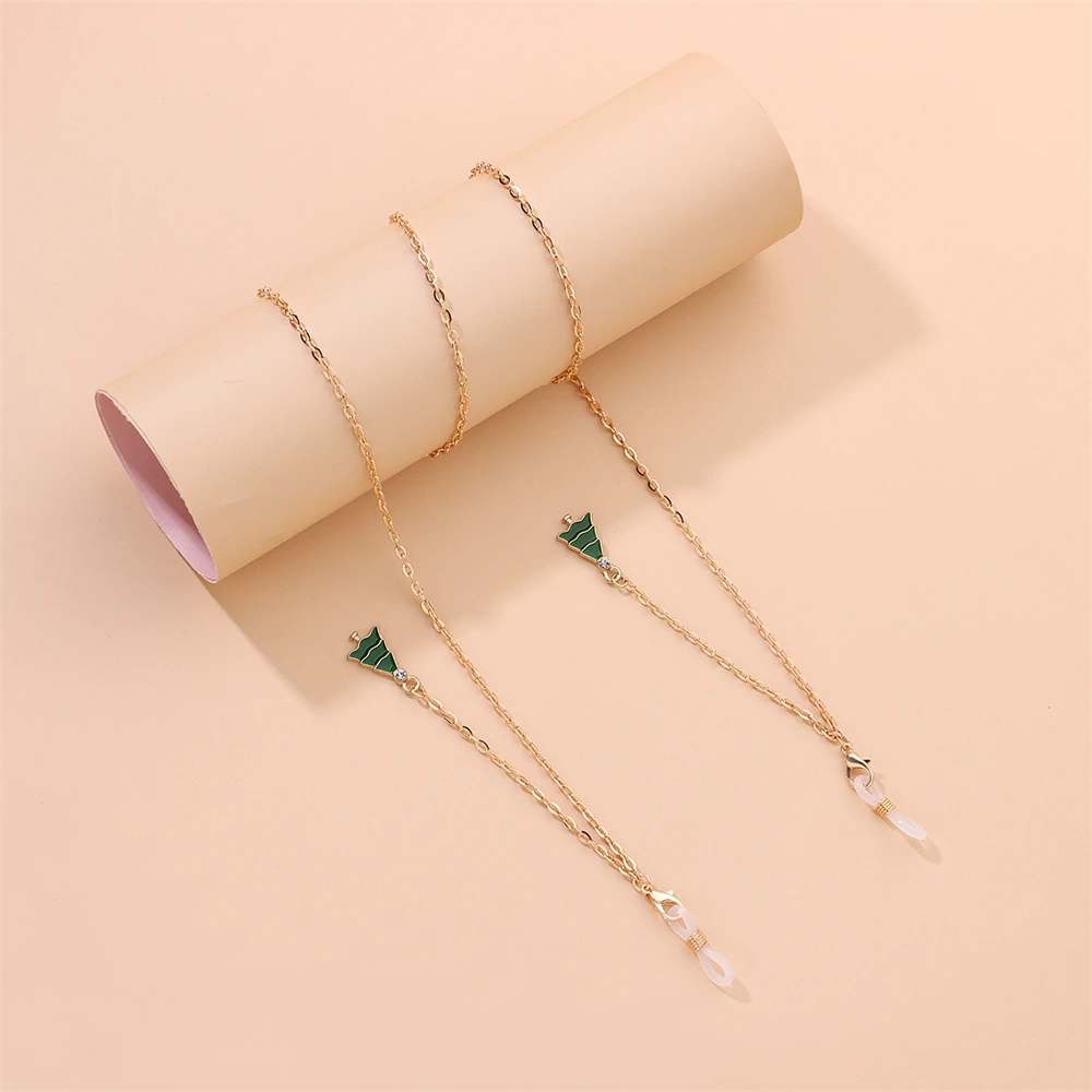 

1PC Glasses Chain for Women Anti-Lost Mask Chain LovelyChristmas tree glasses chain Cord Retainer Holder Eyewear Chain Lanyard J