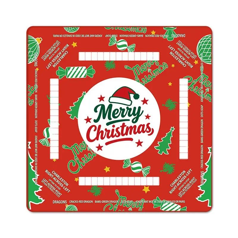 Square American Mahjong Table Mat Bohemian Mandala Lotus Rules Anti slip Noise Reduction Game Mat Portable Desktop Decoration