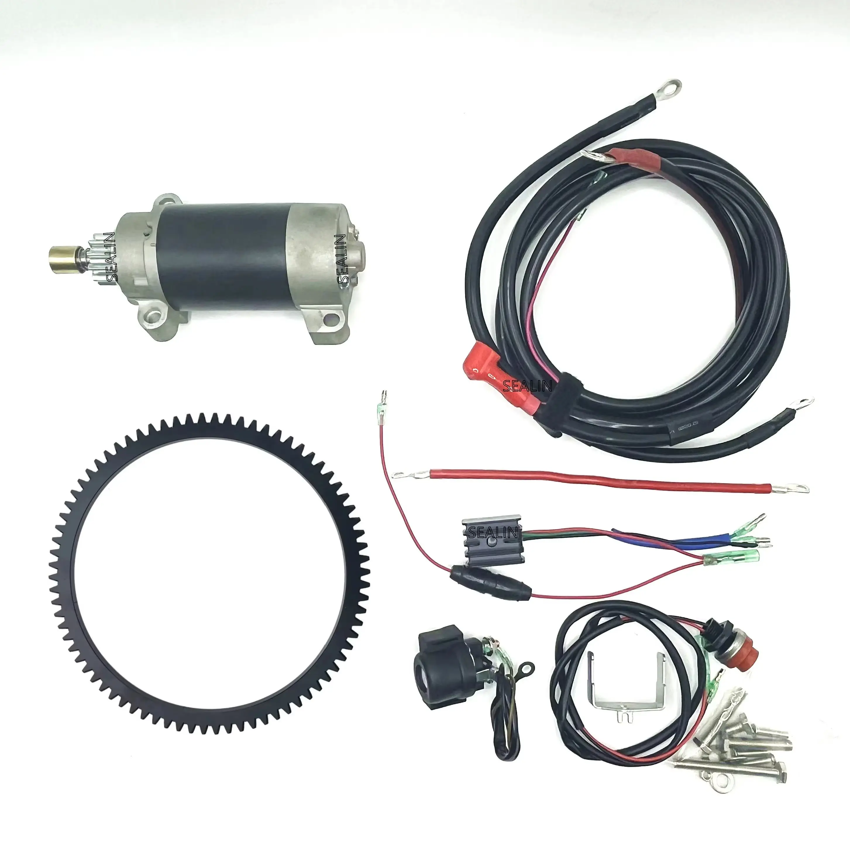 Electric Start Motor Flywheel Kit For PARSUN F9.9ABMS EFI PRO 4 stroke 9.9hp New Type