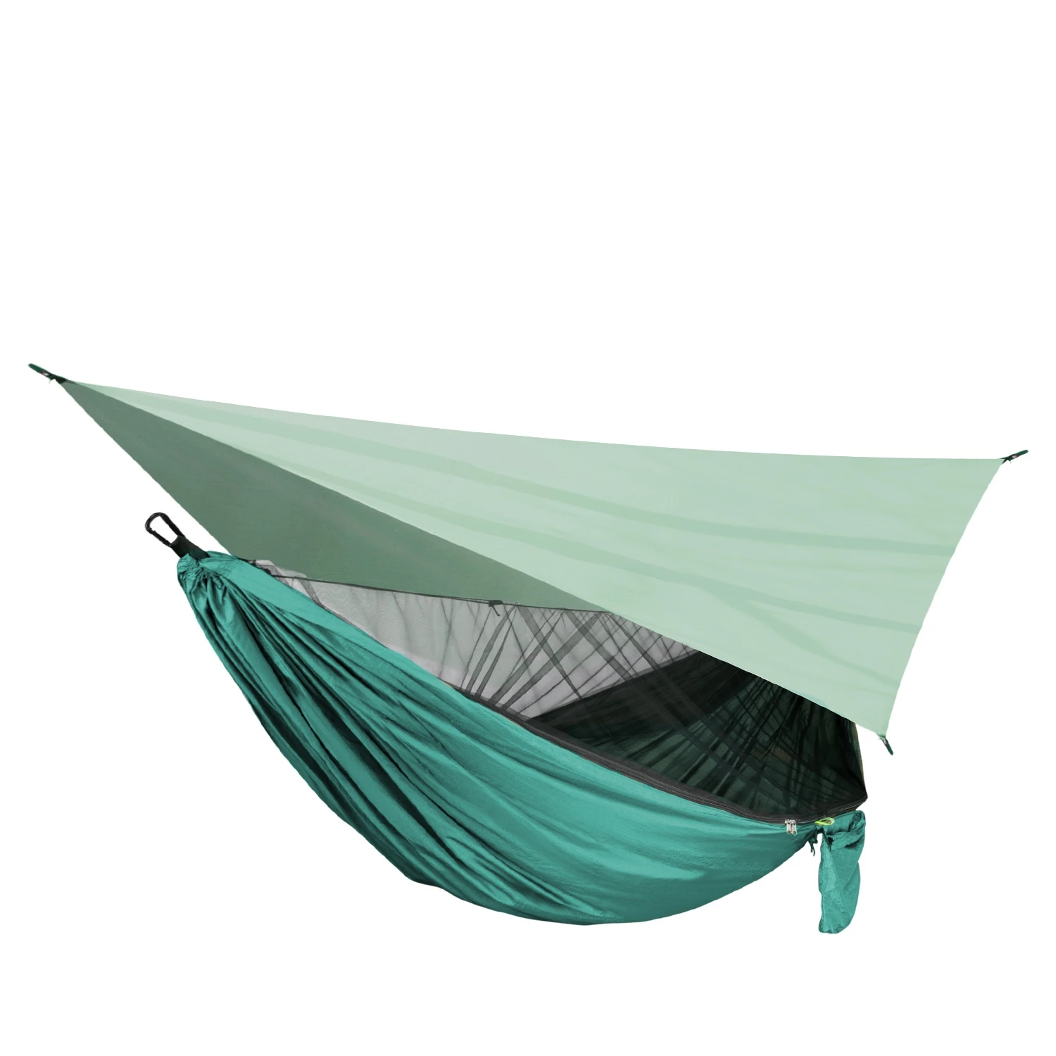 

Hammock with Mosquito Net and Canopy Set Portable Quick-open Hammock Plus Rainproof Sunshade Canopy for Outdoor Camping