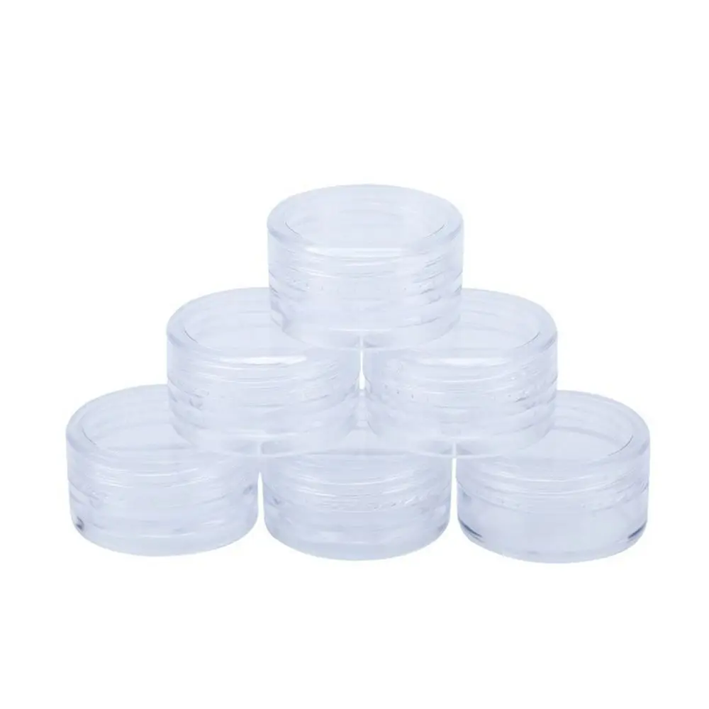 Transparent Clear Cream Jar Mini Portable Plastic Jewelry Storage Box Sub-bottling Roundness Small Round Jars Women