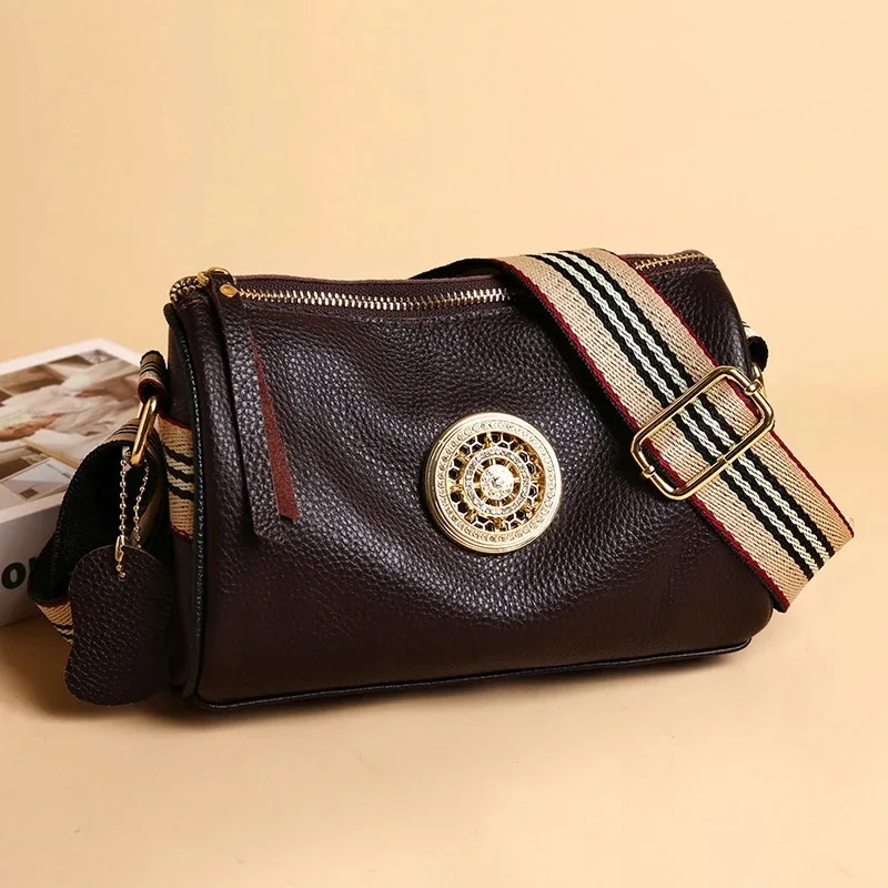 waterproof bag Genuine leather bag, minimalist women's bag, large capacity shoulder bag, crossbody bag, cowhide soft leather bag