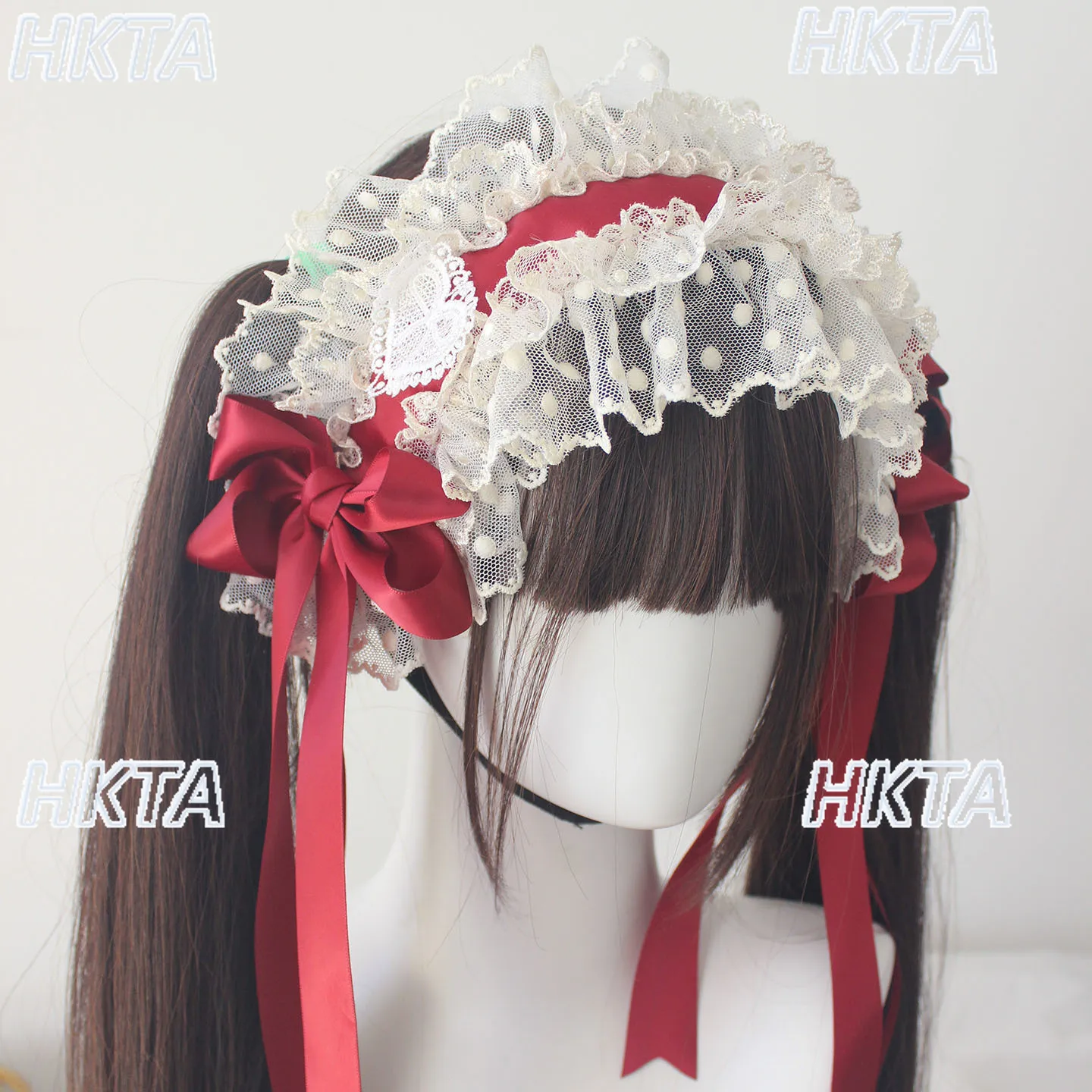 

Original Cute Aesthetic Kawaii Lolita Headband Polka Dot Lace Silk Satin Ballet Lolita Hair Accessories Cosplay Headband girls