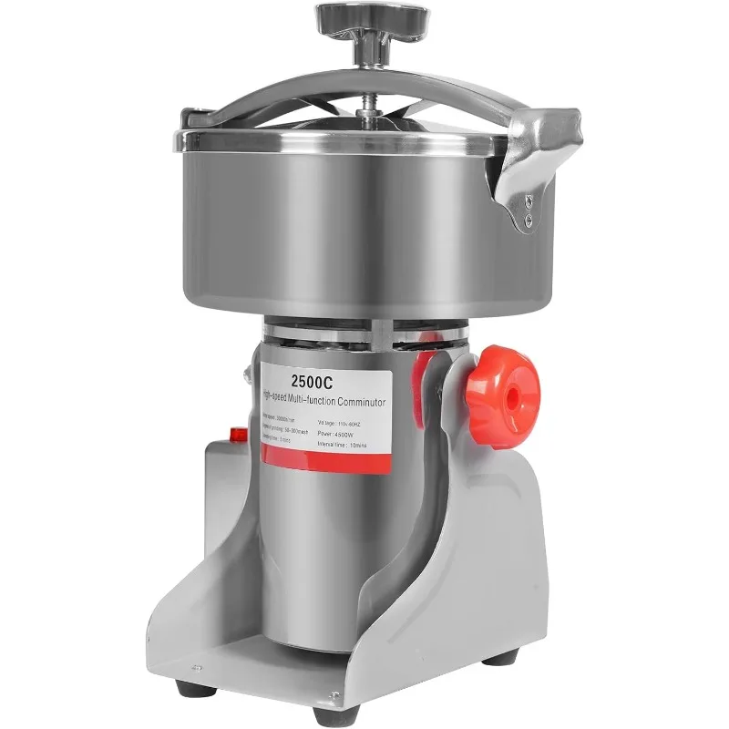 مطحنة الحبوب الكهربائية، الفولاذ المقاوم للصدأ عالية السرعة متعددة الوظائف آلة طحن الحبوب الكهربائية 180 تصميم مائل (2500 جرام)