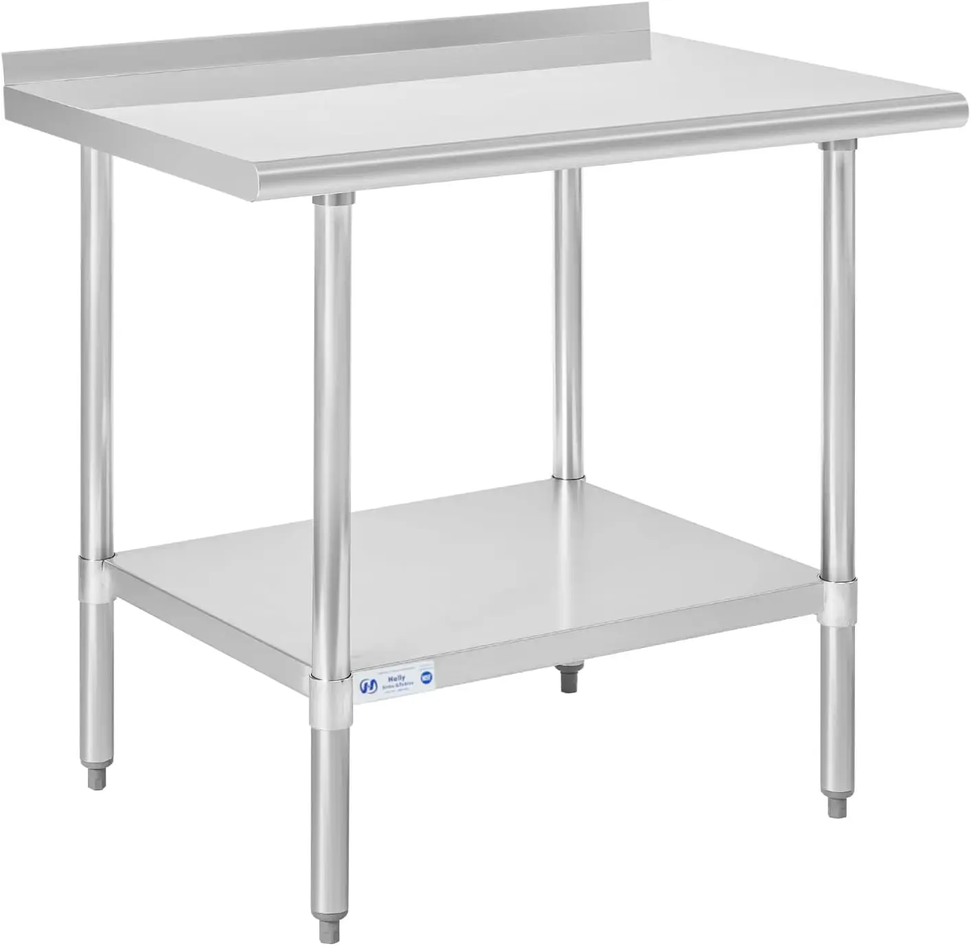 

HALLY Stainless Steel Table for Prep & Work 30 x 36 Inches, NSF Commercial Heavy Duty Table with Undershelf and Backsplash