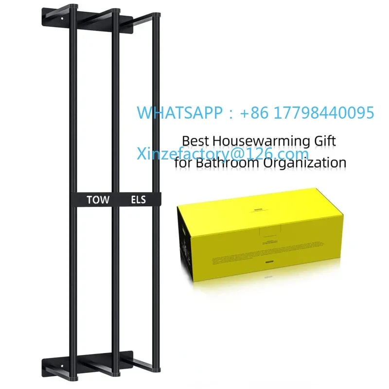 

Customizable Wall-Hung Metal Towel Rack Large Capacity Bathroom Storage Shelves Stylish Hotel Towel Organizer Modern Bathroom To