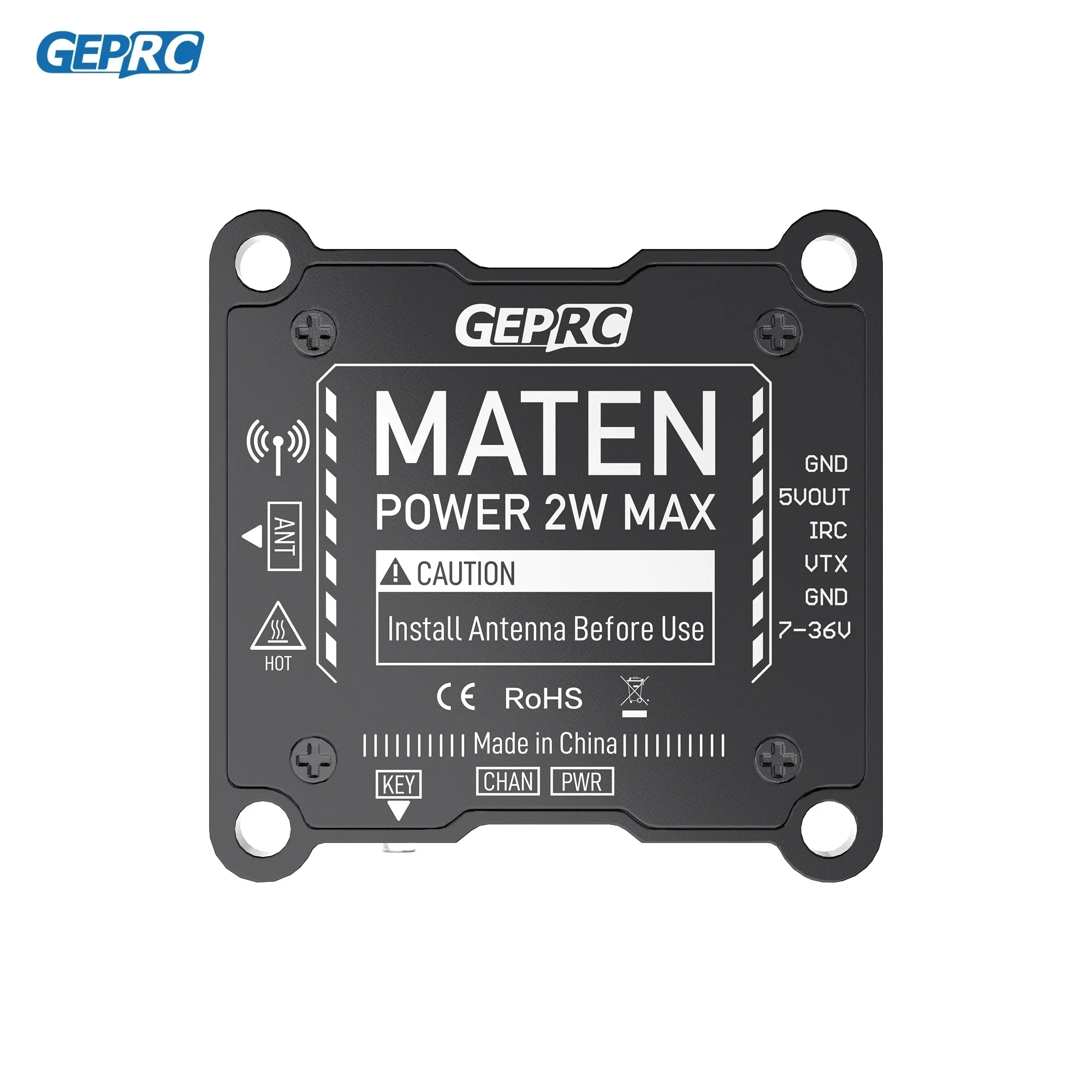 

GEPRC MATEN 1.2G 2W VTX 25mW/2000mW VTX Transmitter Transmitting Module 1080 Mhz -1360 Mhz for FPV Long Range Racing Drone