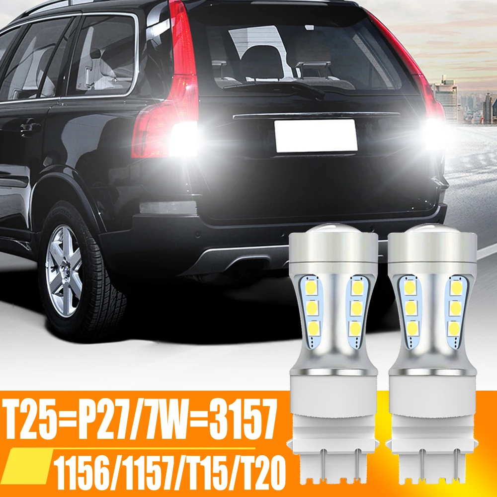 2X T25 3157 LED P21W 1156 BA15S 1157 T15 T20 W16W Bulb Car Reverse Light For Renault Duster Megane 2 3 Logan Clio Fluence Captur