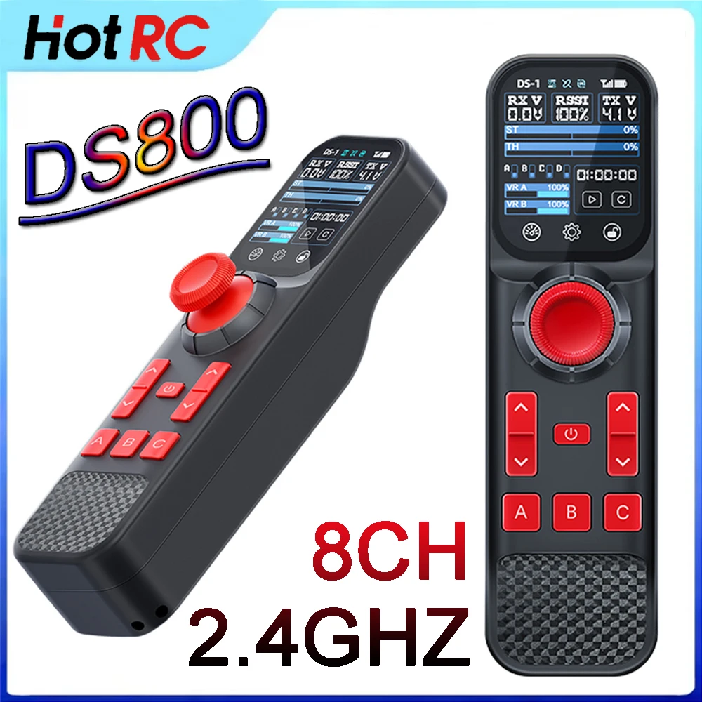 

HotRC F-08A 8CH Receiver and 2.4GHZ 8CH Radio System Remote Controller DS800 4V-9V Transmitter for RC Car Boat Ship Hay Mower