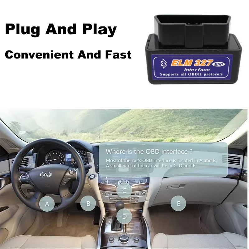 2026 المحمولة Bluetooth5.1 ELM327 V2.1/V1.5 Obd2 الماسح الضوئي أداة تشخيص السيارة رمز القارئ أداة لنظام أندرويد/IOS/ويندوز #4