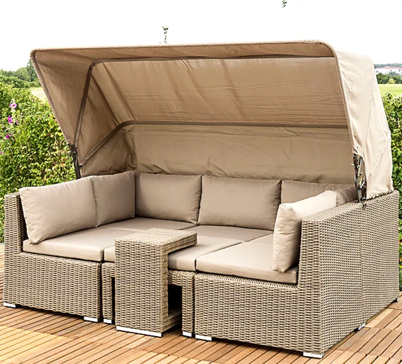 Outdoor sofa, covered bed, rattan chair, leisure rattan sofa, combined furniture