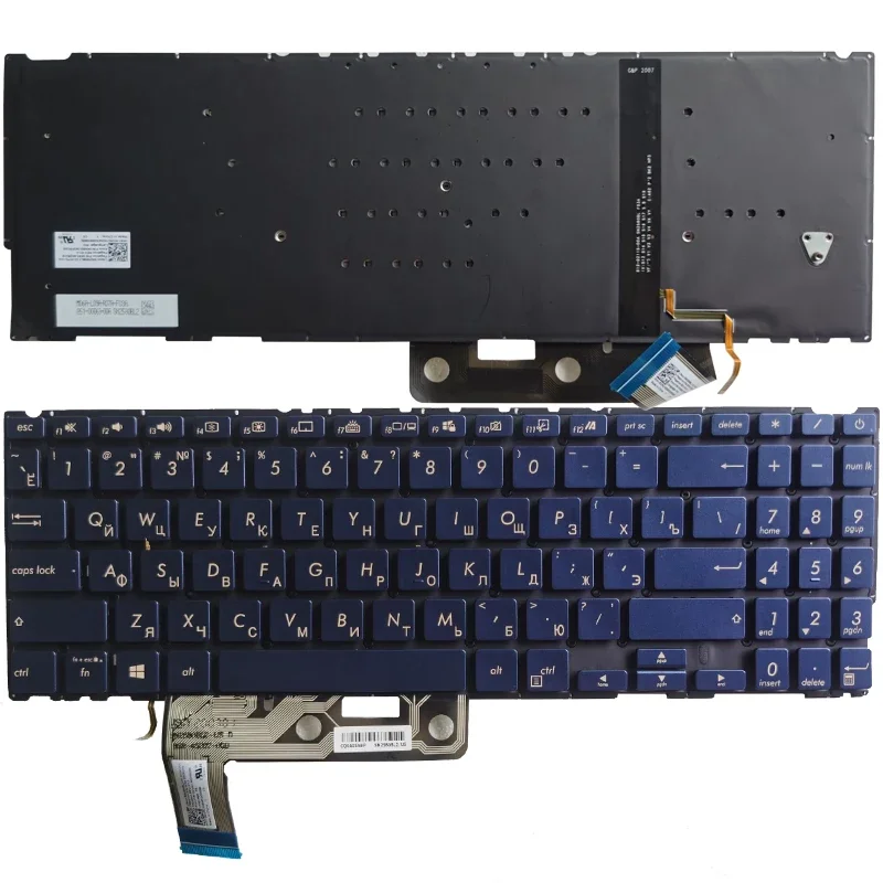 

Новая русская клавиатура для ноутбука ASUS ZenBook 15 UX533 UX533F UX533FD UX533FN UX533FAC, синие колпачки для клавиш RU, клавиатура с подсветкой