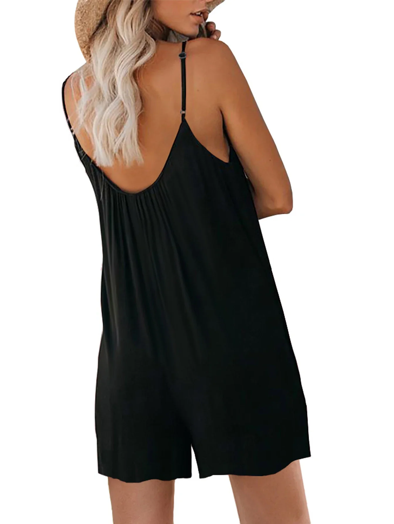 Damesshorts Rompertjes Casual zomer losse V-hals verstelbare riem mouwloze jumpsuits