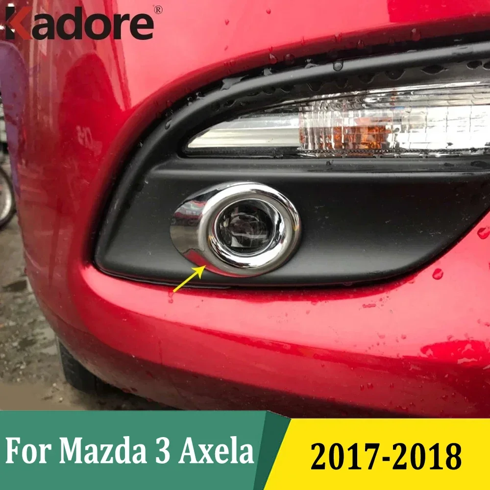 

Для Mazda 3 M3 Axela 2017 2018 хромированная крышка передней противотуманной фары, противотуманные фары, рамка лампы, отделка автомобиля, внешняя наклейка, аксессуары