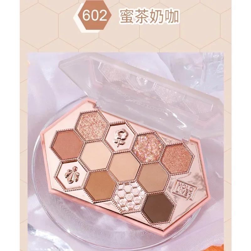 HOLD LIVE Tavolozza di ombretti con diamanti a nido d'ape a 12 colori Ombretto luccicante opaco Cosmetici per trucco lucidi a lunga durata impermeabili
